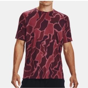 Under Armour Men’s Velocity Camo Performance Tee 2XL Burgundy Camo Active  Gym